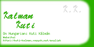 kalman kuti business card